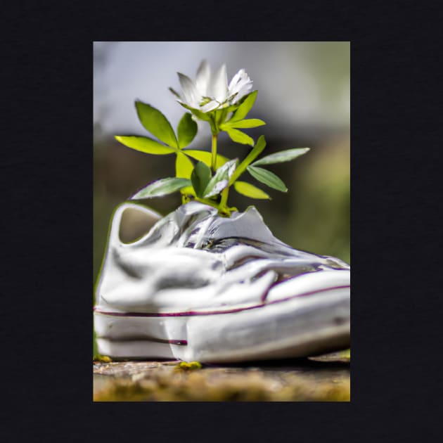 White Sneaker with Flowers by maxcode